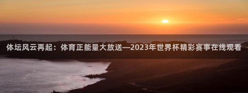 体坛风云再起：体育正能量大放送—2023年世界杯精彩赛事在线观看